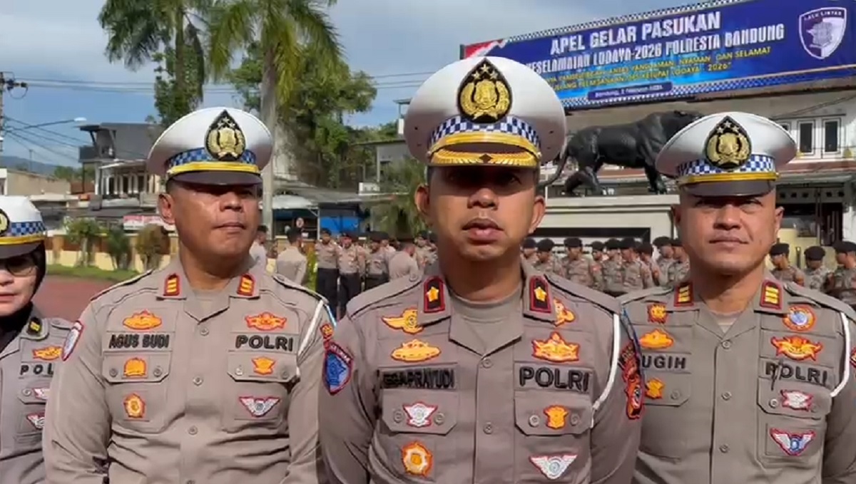 Wakapolresta Bandung Pimpin Langsung Gelar Apel Operasi keselamatan Lodaya 2026