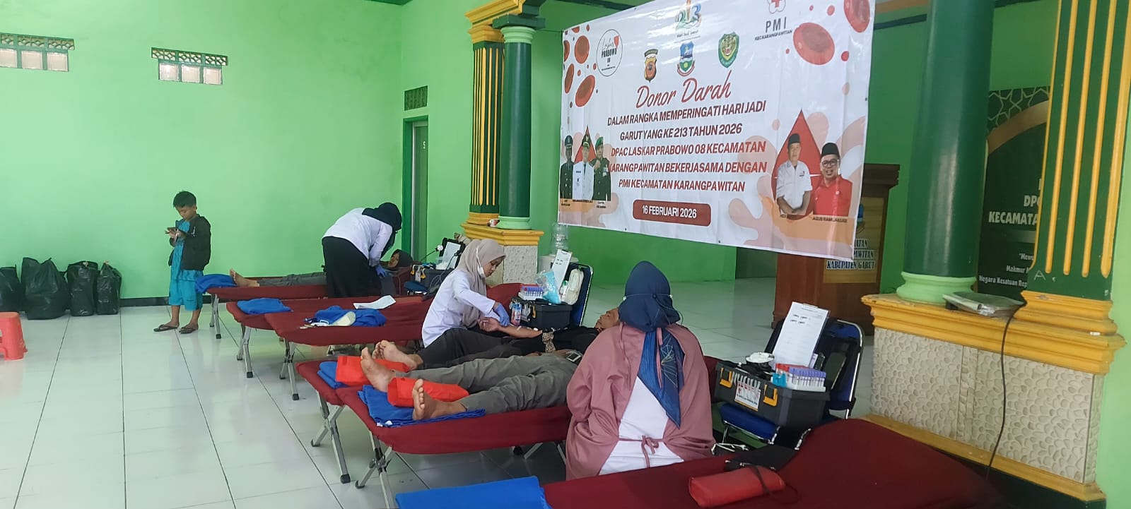 Laskar Prabowo 08 dan PMI Karangpawitan Gelar Donor Darah Sambut HUT ke-213 Garut